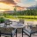 Large fire pit with lounge seating